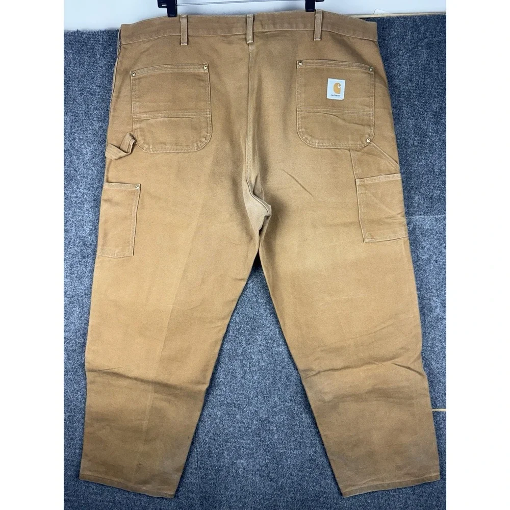 Vtg Carhartt 62W Duck Canvas Double Knee Men's 46x30‎ Union Made Distressed Fade